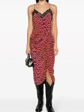 Zadig & Voltaire Jamelia Leopard Print Silk Skirt NEW - US 2 / FR 36